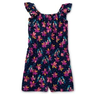 Toddler Girl’s Ruffle Strap Floral Romper